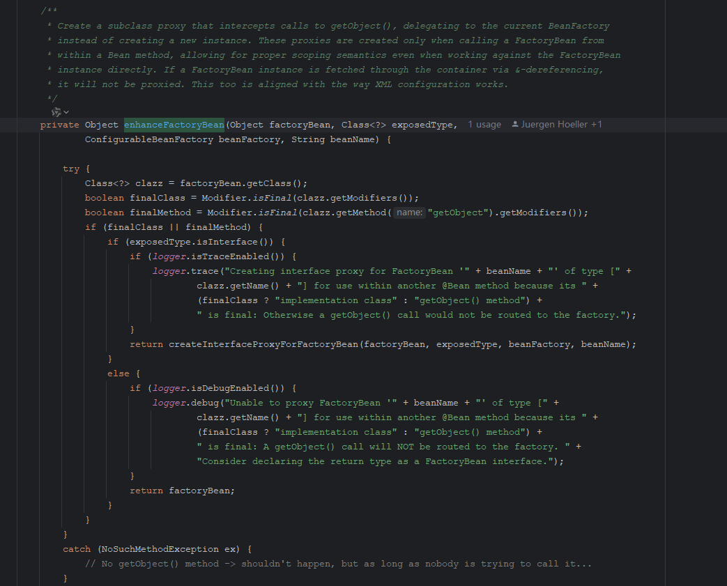 Spring Reconsider log level for final methods on CGLIB proxy classes