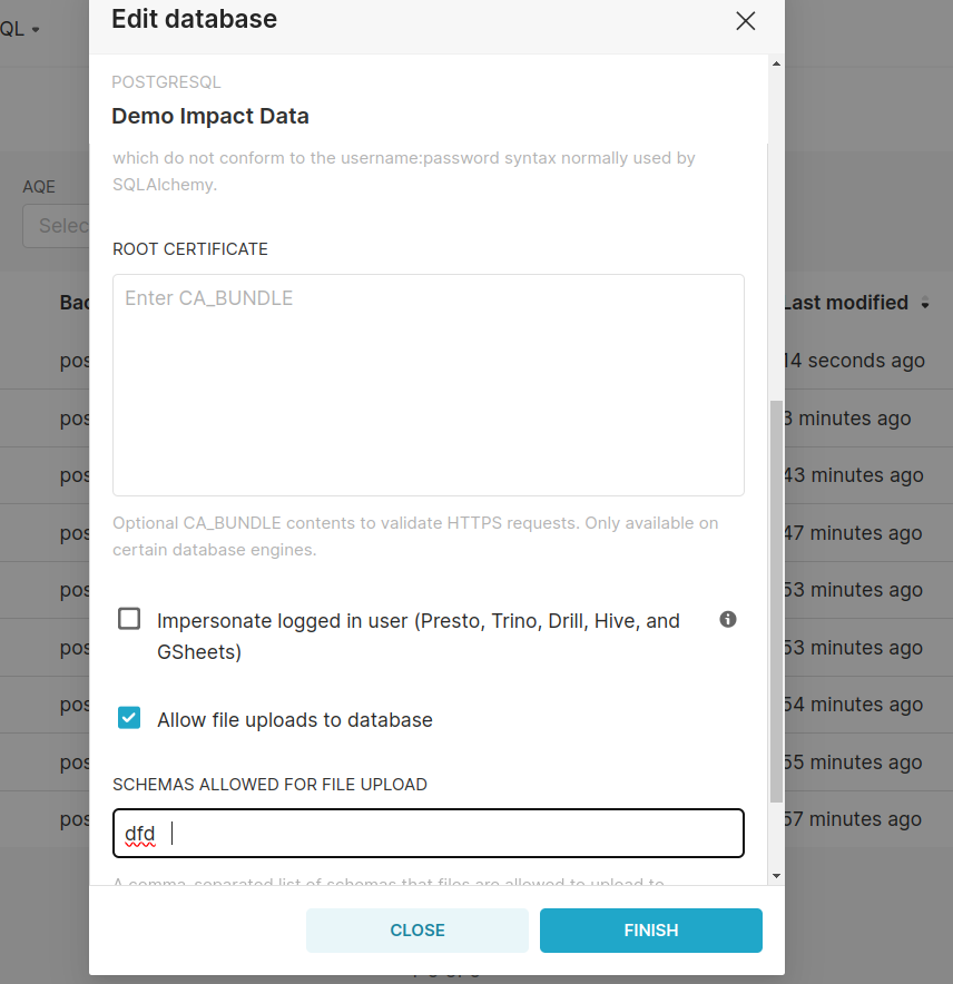 Apache Superset Can't enter commas into database configuration setup