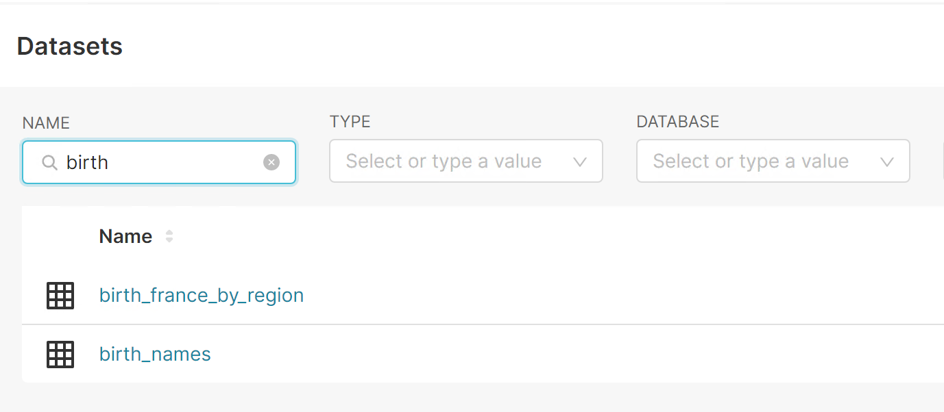 Apache Superset RLS form does not show all available datasets when searching by mask