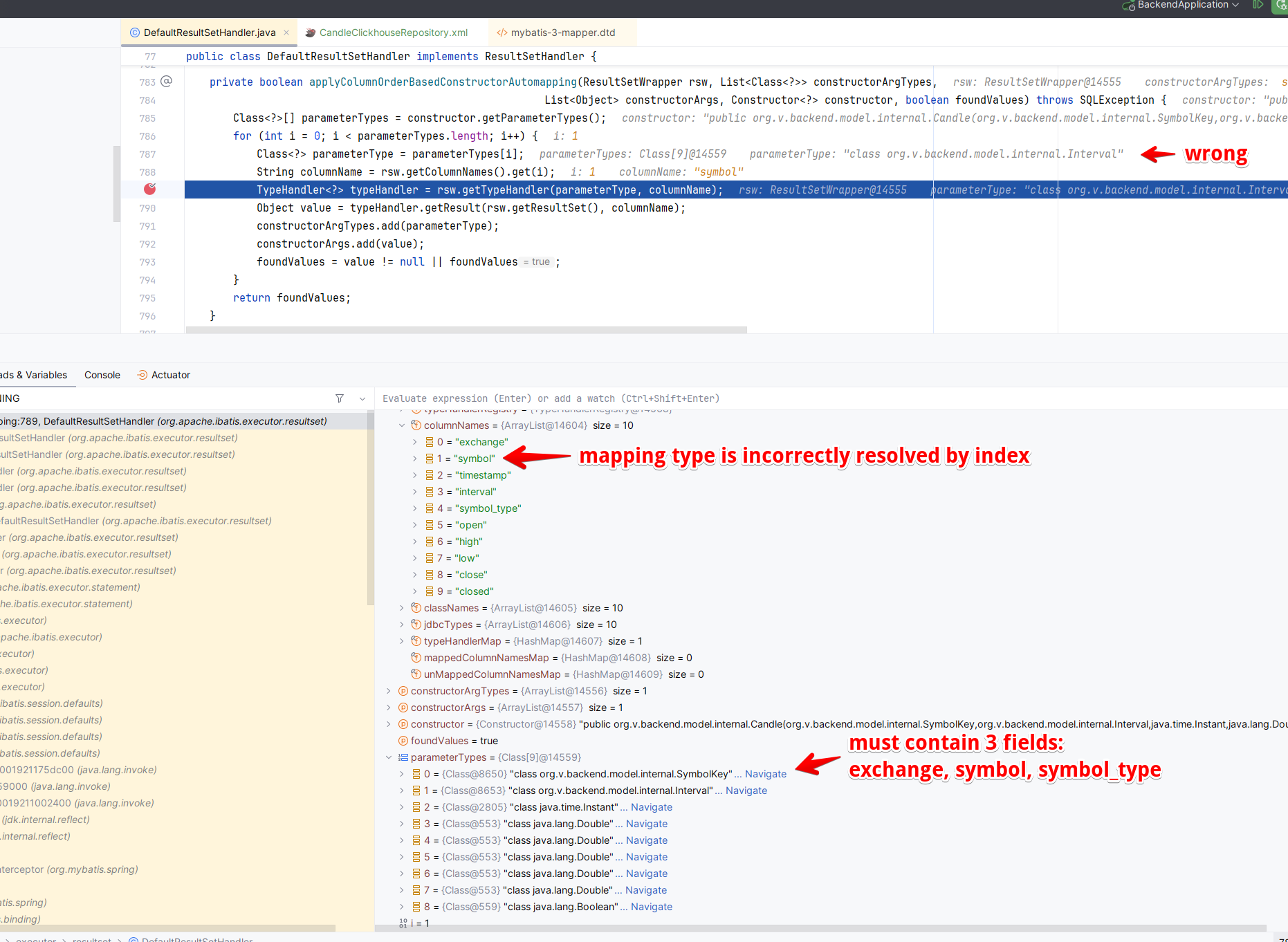 MyBatis While reading result set into java records mapping types are resolved incorrectly