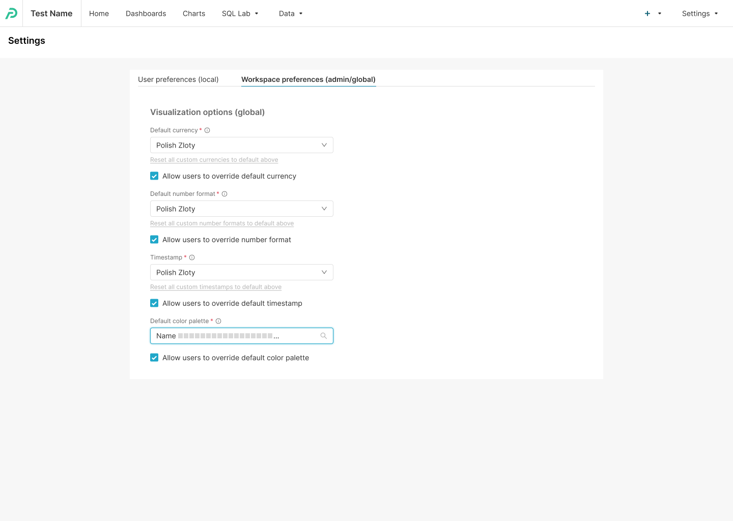 Apache Superset [SIP-127] User Preferences