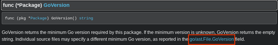 Golang go/doc,x/pkgsite: struct fields inconsistently linked in doc comments