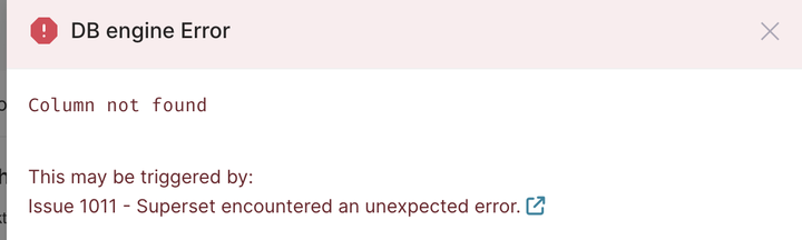 Apache Superset Get “Column Not Found” Error while no matched data from the virtual dataset 