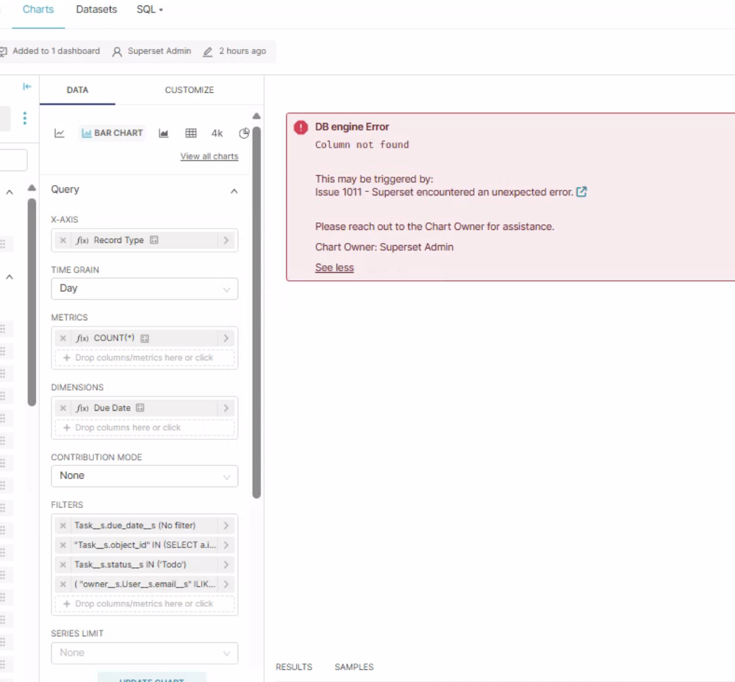 Apache Superset Get “Column Not Found” Error while no matched data from the virtual dataset 