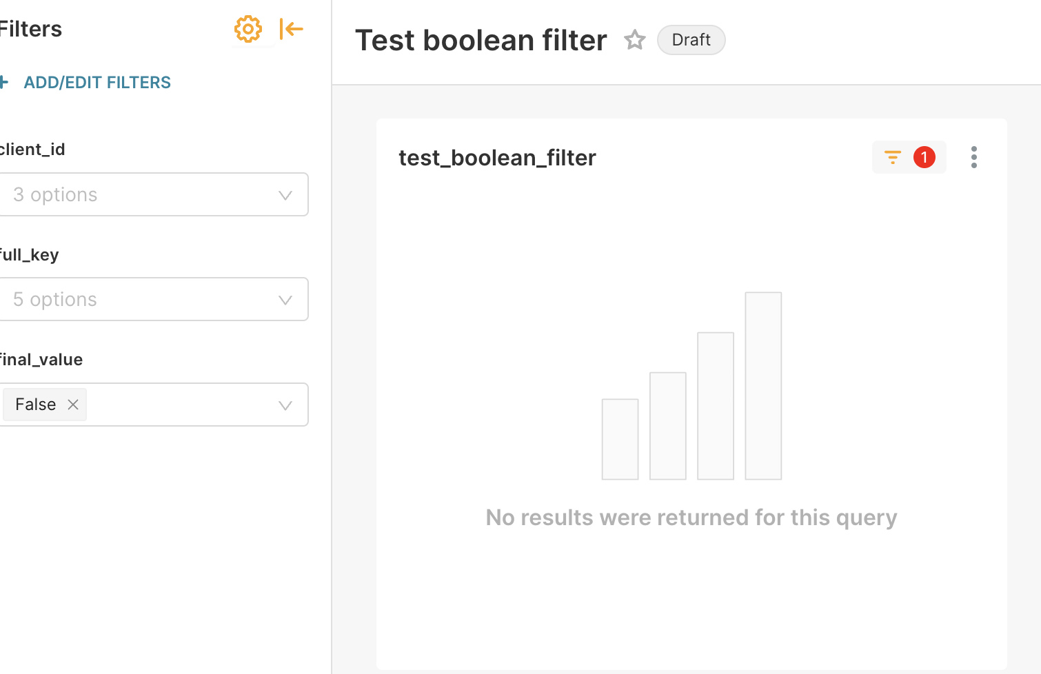 Apache Superset Confusion between python False/True and sql false/true in dashboard filters
