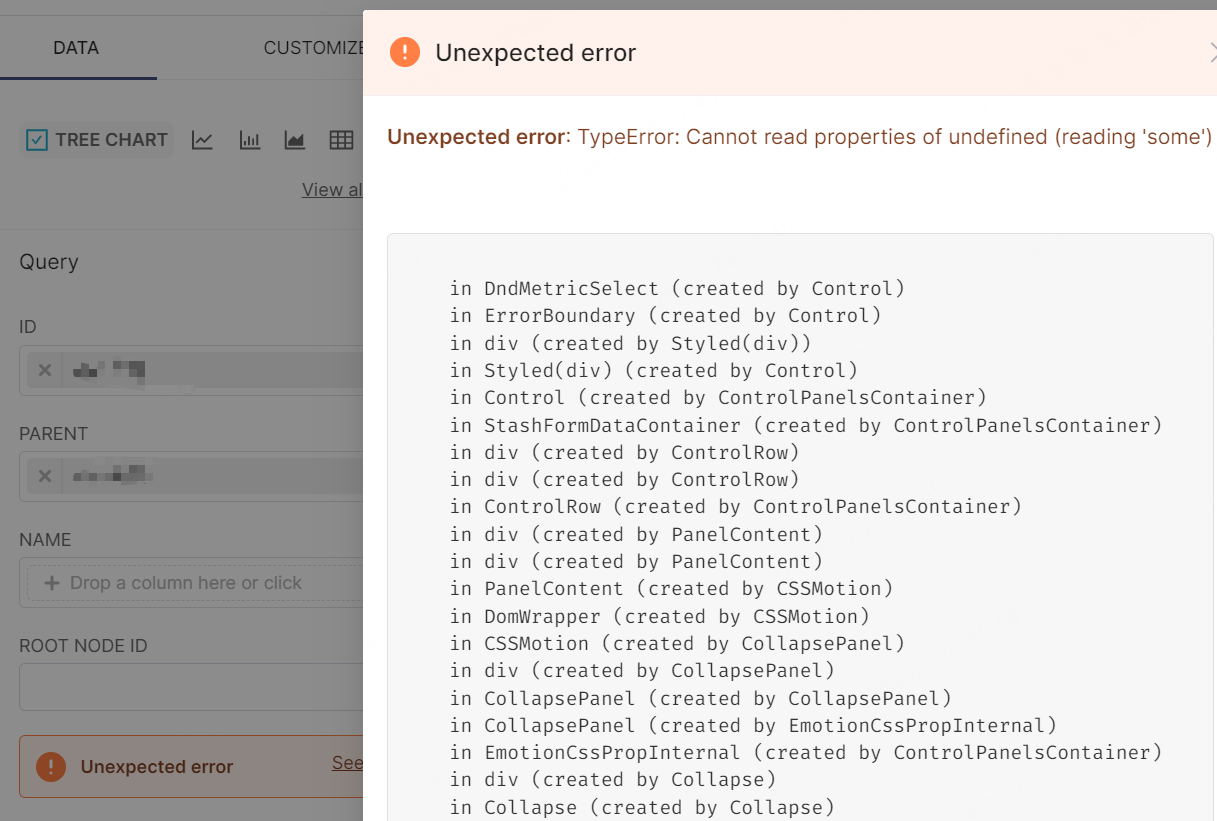 Apache Superset Cannot Add Metrics to Tree Chart
