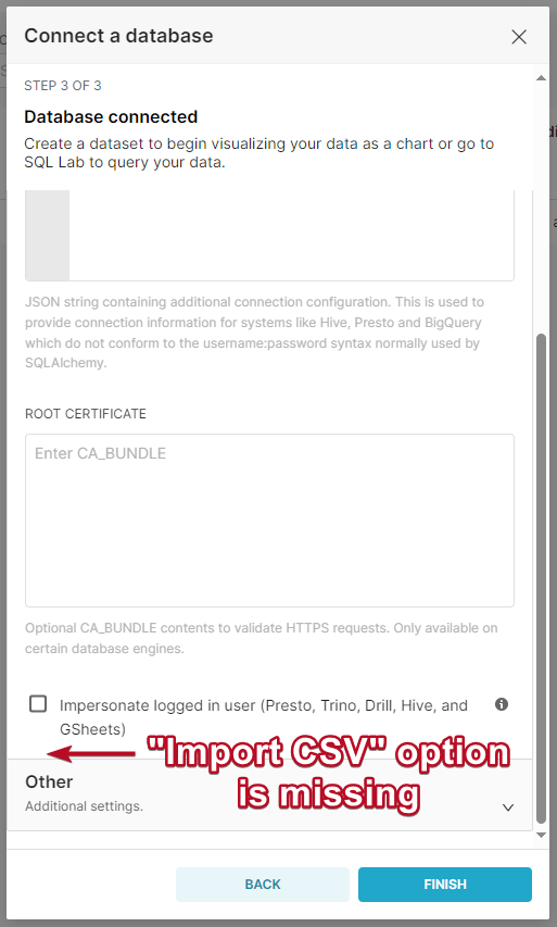 Import CSV option is missing