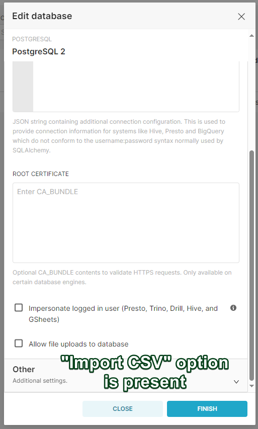 Import CSV option is present