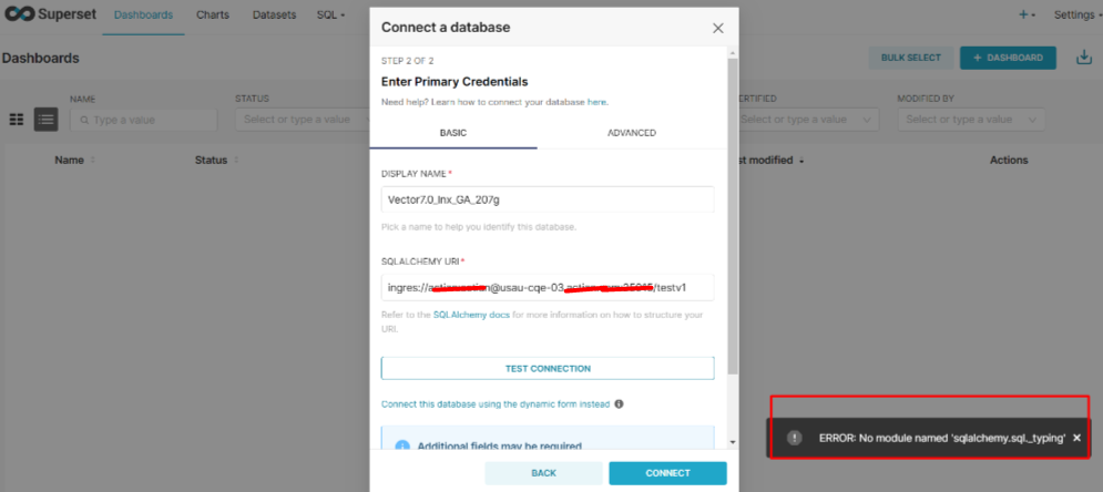 Apache Superset ModuleNotFoundError: No module named 'sqlalchemy.sql._typing'