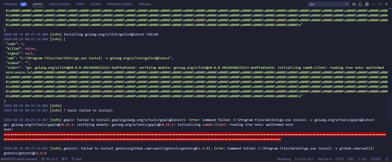 Golang go1.23.0 installation problem