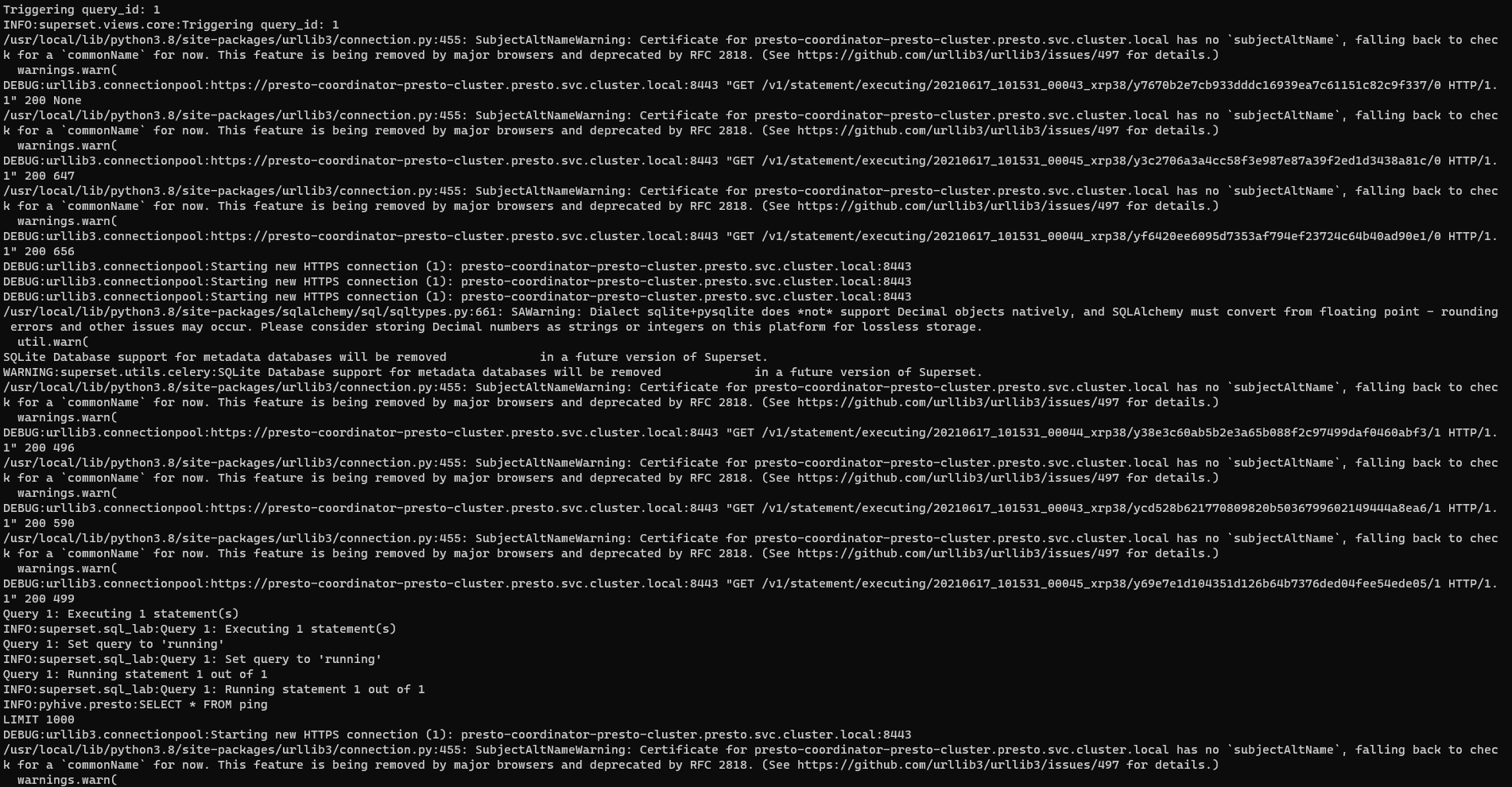 Apache Superset Custom Logging Class not working