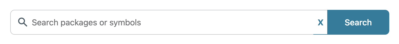 Golang x/pkgsite: X is always visible on homepage search